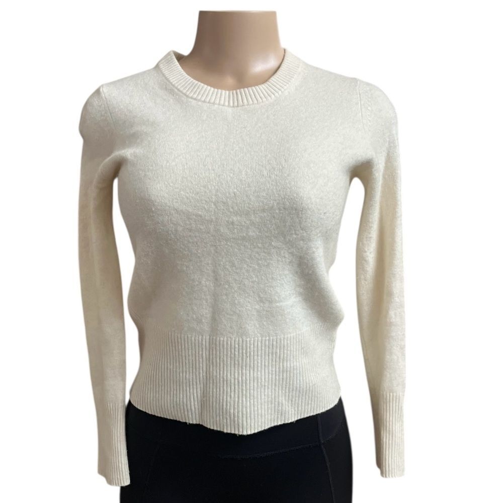 Reiss Ivory Crewneck Cashmere Blend Sweater